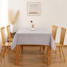 Faux Linen Rectangle Tablecloth - Wrinkle And Stain Resistant Washable Table Cloth For Kitchen Dining Room Holiday Table Cover For Dinner, Stone, 60 X 140 Inch - Stone140x60Rectangular - View 4
