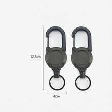 Llavero táctico con cremallera automática para exteriores, broche multifuncional con colgante, estuche retráctil de acero de 23.6 pulgadas, adecuado tanto para hombres como para mujeres, herramienta antirrobo multifuncional, portaplacas táctico, apto para actividades de camping, pesca, caza y golf.