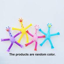 Decoración navideña: Set de 4 juguetes de jirafa que brillan en la oscuridad con ventosa telescópica de colores aleatorios, juguetes anti-estrés para adolescentes y adultos, regalos de cumpleaños/festividades, juguetes divertidos - multicolor - Ver 11