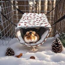 Small Animal Hideaway& Hammock, Cozy House With Roof For Small Pets To Sleep And Hide - Washable Pet Cave& Hideout Corner, Hanging Hammock Hideout Bed, Cage Accessories For Guinea, Hamster, Rat, Glider, Squirrel, Ferret, Kitten, Squirrel, Chinchilla