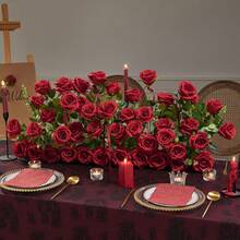 1 buc/4 buc/8 buc trandafiri roșii de vin flori artificiale buchet de mireasă artificiale flori artificiale din catifea realistă aranjament floral decorare trandafir fals trandafir artificial pentru cadouri de Ziua Îndrăgostiților petrecere de nuntă decorare interioară, cadouri de ziua de naștere decor interior exterior, vază decor floral