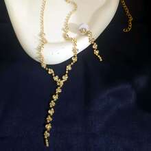 2 件套奢华水钻镶嵌项链和耳环套装，优雅设计，适合女性婚礼、派对和节日