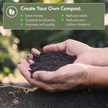 Compost Bin For Garden 480L – Composter With Slatted Design For Aeration, Rainwater Collection, Side Flap & Lid – Outdoor Compost Converter – Frost & UV Resistant - Black - Default - View 6