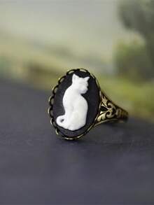 1 chiếc nhẫn trang sức hình mèo phong cách Bohemian cổ điển dành cho nam và nữ làm quà tặng tiệc - nhẫn - Xem 6