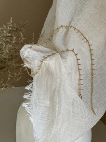 1 pieza Collar de borla de acero inoxidable Collar dorado que no se mancha para mujer Gargantilla dorada Cadena exquisita para la clavícula Collar de boda Joyería para mujer