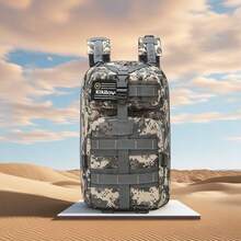 kikilove 迷你迷彩徒步背包，轻巧耐用，适合存放装备，配有舒适的肩带。它是登山、野外探险、户外开发和攀岩的理想之选。对于需要轻便实用背包来安全携带装备的冒险家、登山者和户外爱好者来说，这款背包堪称完美之选。 - 灰色迷你款迷彩包 - 查看 10