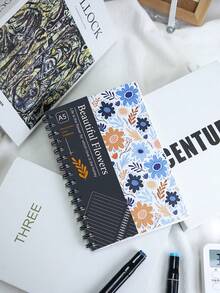 Caiet spiralat cu linii (negru), 140 de pagini, jurnal cu copertă cartonată pentru femei și bărbați, mediu 5,7 in x 8,2 in - 100 g/m², hârtie groasă, caiet spiralat pentru serviciu, școală și jurnalizare