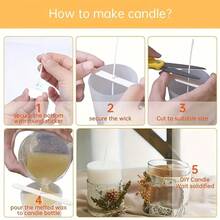 310/510 Pcs Candle Making Supplies Set, 1"/3.94"/6"/8" Candles, 10 Candle Holders And 100 Candle Label Stickers, For Pillar Candles And Candle DIY - White - View 4