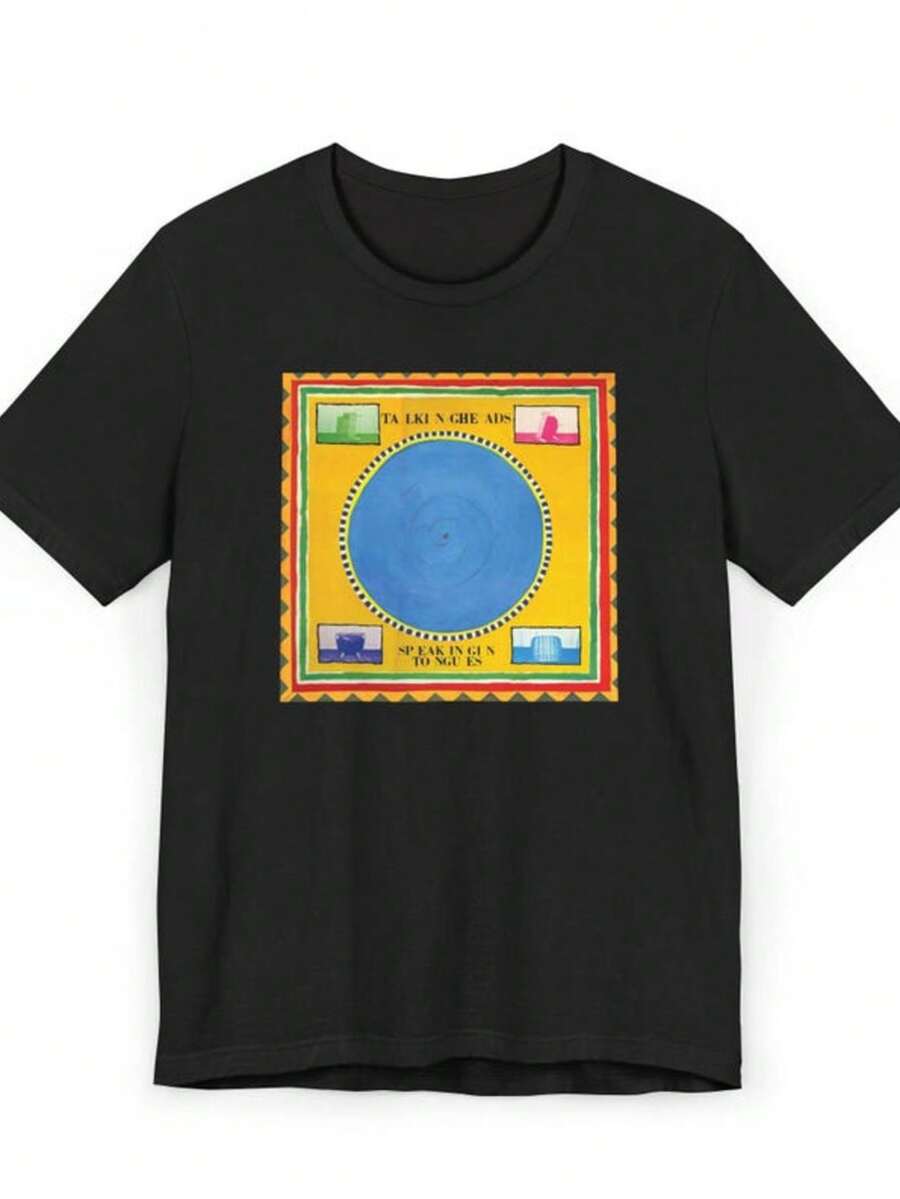 Throwback Album Cover Unisex Jersey T-Shirt, Music Lover Gift, Vintage Band Tee, Retro Graphic Tee, - màu đen - Xem 1