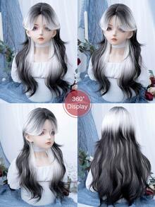 alicegarden 1 Synthetic Heat-Resistant Wig With Bangs, Multi Colored Long Rolled Wig, 26 Feet Long, Made Of Fiber, Suitable For Daily Use, Natural Simulation Wig - Multicolor - View 6