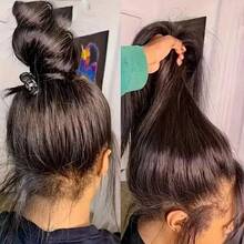 bling hair Strap Snug Fit 360 Skinlike HD Lace Frontal Wigs Human Hair Invisible Strap Pre Plucked Pre Cut Lace 250 Density Straight Lace Front Wig With Drawstring 360 Glueless Wigs Human Hair For Women - Natural Black - 查看 9