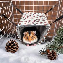 Small Animal Hideaway& Hammock, Cozy House With Roof For Small Pets To Sleep And Hide - Washable Pet Cave& Hideout Corner, Hanging Hammock Hideout Bed, Cage Accessories For Guinea, Hamster, Rat, Glider, Squirrel, Ferret, Kitten, Squirrel, Chinchilla