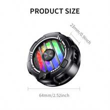 1pc Black Magnetic & Clip-On Semiconductor Phone Cooling Fan, ABS Material, 3-Speed Digital Display, Rapid Cooling, Prevents Phone Overheating, Suitable For Smartphones & Tablets, Essential Phone Accessory, Great For Halloween, Camping