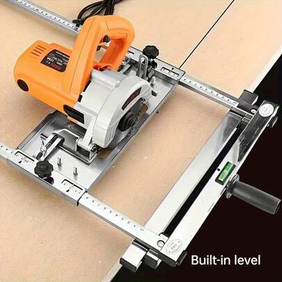 Adjustable Circular Saw Guide Rail, Suitable For Precision Woodworking - Electric Cutter Edge Locator With Metal Frame And Clamping Mechanism, Allows Clean Straight Cutting On Wooden Boards, Woodworking Tool