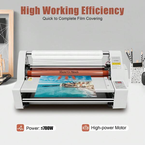 13" Hot & Cold Roll Laminator Dual Sided Film Laminating Machine