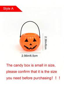 12 件万圣节南瓜糖果桶不给糖就捣蛋便携式手持糖果桶趣味南瓜桶万圣节主题生日派对糖果包装桶，家用糖果储存桶