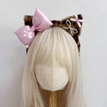Tom's Cat Ear Plush Headband, S Casual Photo Hair Accessories, Headband With Bow, Polyester Fiber, Suitable For All Seasons Valentines,Hairband,Hair Hoop Headbands ,Gifts Head Accessories - Multicolor - View 24
