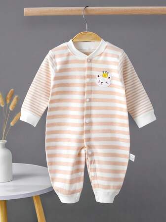 Babypojkejumpsuit, nyfödd, aprikosbjörn vår/höst spädbarn och småbarn unisex