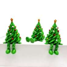 1pc 3D Printed Cute Movable Jointed Colorful Christmas Tree Desktop Decor
