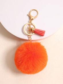 1pc Tassel Fluffy Pom-Pom Keychain Bag Charm Car Accessories Backpack For School Cute Goth Y2k Christmas Gift Ideas Bag Accessories Lanyards With Id Holder Car Accessories Bag Charms