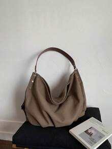 Neue minimalistische Schultertasche, einzigartiges Design Umhängetasche für Frauen - Khaki - Übersicht 5