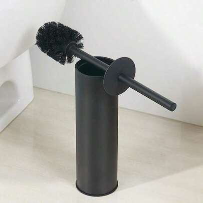 Bathroom Stainless Steel Black Toilet Brush Set,Toilet Bowl Brush And Holder Odor Resistant Long Tube Home Supplies