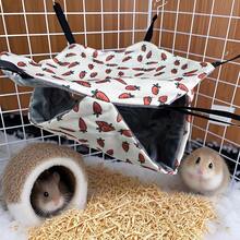 Small Animal Hideaway& Hammock, Cozy House With Roof For Small Pets To Sleep And Hide - Washable Pet Cave& Hideout Corner, Hanging Hammock Hideout Bed, Cage Accessories For Guinea, Hamster, Rat, Glider, Squirrel, Ferret, Kitten, Squirrel, Chinchilla