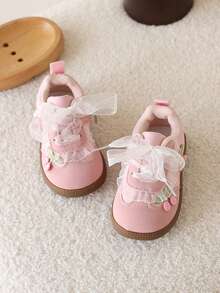 1 双女宝宝防滑软底幼儿鞋，韩版百搭婴儿鞋，春夏 - 粉色 - 查看 6