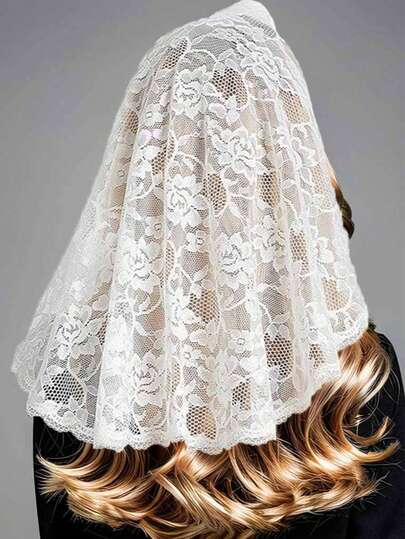 قبعة دانتيل للنساء قطعة واحدة، غطاء رأس دانتيل طبقة واحدة، غطاء رأس دانتيل، ديكور زفاف، أغطية رأس