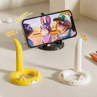卡通猫可调节角度多功能手机支架，便携式懒人支架，可观看视频，通用