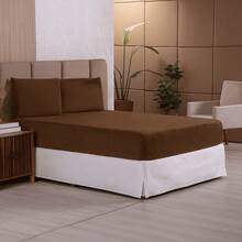 3-Piece Soft Plush Blanket Sheet Set Kit Single/Double/Queen And King For Winter - 鏽棕色 - 查看 2