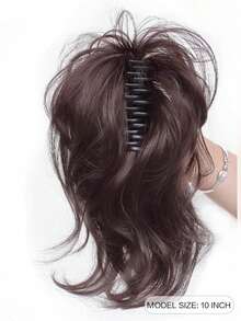 短款卷曲合成爪夹马尾假发 女士高髻马尾 - 彩色 - 查看 9