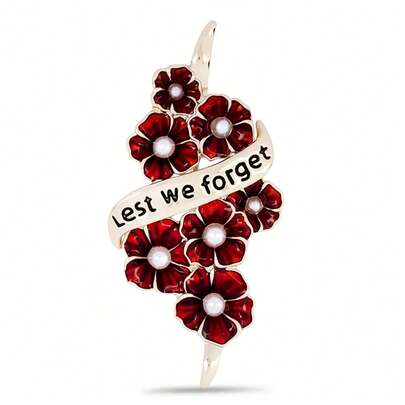 Remembrance Day Poppy Lapel Pin, Brooch Jewelry Accessory, Office Supplies