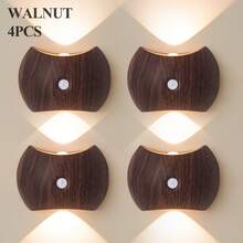 LED Smart Motion Sensor Wall Light, Wireless Rechargeable LED Wall Lamp, 3 Color Adjustable, Battery Powered Night Light, Rotatable, Easy Installation, Adjustable Color Temperature & Brightness, Suitable For Corridor, Bathroom, Bedroom, Kitchen, Cabinet, Stairs, Entrance, Bedside, Table, Wardrobe, Home Decor, Living Room, Sensor Light, Bedside Lamp, LED Light, Wireless Lamp - Multicolor - View 18