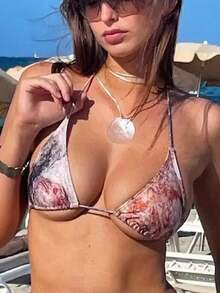 1 件简约多层圆形项链，适合女性在任何场合佩戴，海滩度假风格 - 白色 - 查看 2