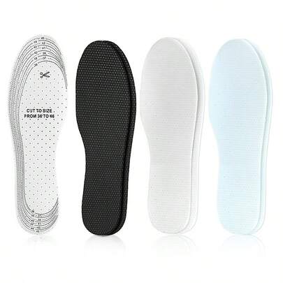 1 par de plantillas deportivas casuales de látex unisex, plantillas de látex suaves que absorben los golpes y alivian la presión, plantillas de suela blanda de alta elasticidad unisex, cómodas y transpirables que se pueden cortar a diferentes tamaños