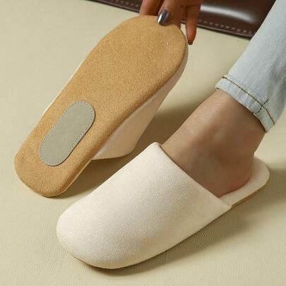 日式女士软底静音拖鞋，室内木地板包头纯色简约家居拖鞋