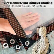 Sealed Transparent Waterproof Cloth - Suitable For Heavy-Duty Rain Shelter Covers On Terraces, Porches, Gardens, Chicken Coops, And Camping - Plastic Rain And Sun Protection, Outdoor Sunshade Waterproof Porch Cover, Heavy Duty Transparent Waterproof Cloth Strap Buckle - Plastic Snow Forest Design,