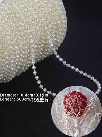 196.85in/4/5/6/8/10mm Fashion Ornament Crafts Faux White Pearl Beads Garland, Decorative Pearls,Beautiful Elegant White Pearl Strands Spool Pearl String Bead Roll Pearl Garland For Wedding Party Birthday Jewelry Accessories Wedding Birthday Party Decoration DIY Crafts Cake Decorating Cake Topper Cake Decorations Cake Decor Cake Decorating Tools