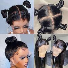 bling hair Strap Snug Fit 360 Skinlike HD Lace Frontal Wigs Human Hair Invisible Strap Pre Plucked Pre Cut Lace 250 Density Straight Lace Front Wig With Drawstring 360 Glueless Wigs Human Hair For Women - Natural Black - 查看 2