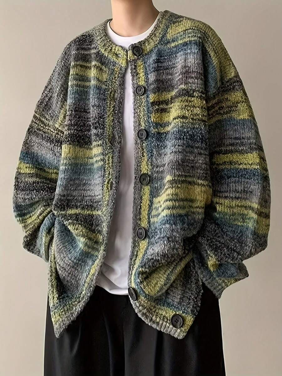 Men Cardigans - Yeşil - Görünüm 1