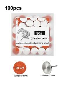 100pcs/Box Colorful Nail File Sanding Discs, Nail Grinding Discs With Bearings, Nail Care Tools, Flat Head Foot Grinding Discs - Multicolor - View 22
