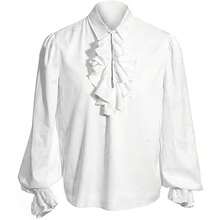 Men's Victorian Era Vampire Steampunk Ruffled Medieval Halloween Shirt