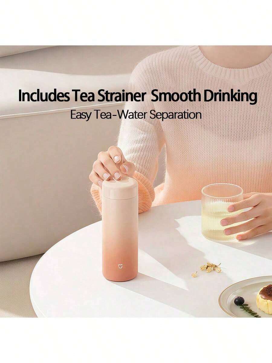 Xiaomi 350ml 316 Stainless Steel Portable Water Bottle, Unisex, Simple Design, Heat And Cold Retention, Car And Office Portable Tea Cup, Gradient Color - Gradient - View 1