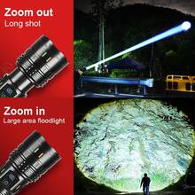 10000 Lumens Super Bright LED Flashlight, Rechargeable Type-C Interface, Outdoor Ultra Bright Long Range Tactical Flashlight, Waterproof Safety Lighting, Adjustable Zoom, Suitable For Fishing, Hunting, Hiking, Cycling, Mountaineering, Emergency Operations And More