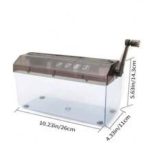 Hand Manual Desktop Office A4 Paper Shredder Strip Cut Shredding W/ Wastebasket - Black - View 3