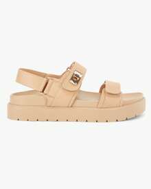 Coutgo Women's Thick-Soled Sandals, Comfortable Flat Sandals, Double-Strap Insoles, Summer Beach Sandals - Camel - View 5