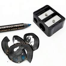 2 piezas Sacapuntas de doble orificio, adecuado para lápices de delineador de ojos, cejas, delineador de labios y lápices de maquillaje