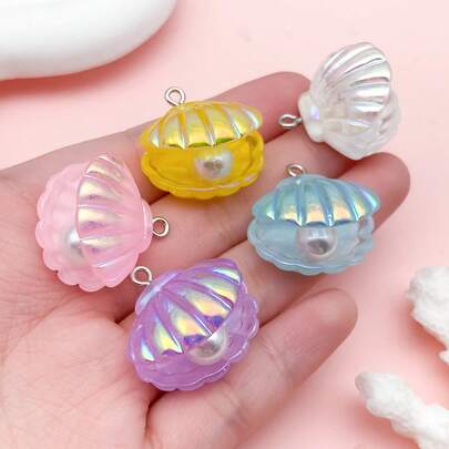 5/10 قطعة قلادة بشكل محاري فسيفسائي مضيء، اكسسوارات راتنجية DIY لسلسلة المفاتيح والأساور والديكورات الزخرفية