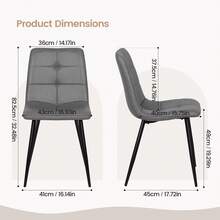 Luxstein Extendable Dining Table And Chairs Set Of 4, Oval Mable Effect Table With Upholstered Chairs (Grey PU, Set Of 4) - 4 PU Gray 6-point - View 3